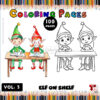 Elf on the Shelf Coloring Pictures for Kids Vol. 3: 100 Festive Designs