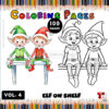 Elf on the Shelf Pictures to Color for Kids Vol. 4 100 New Festive Designs