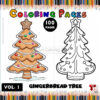 Gingerbread Christmas Tree Page for Kids Vol 1 – 100 Delightful Designs