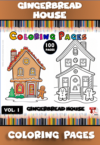 Gingerbread house coloring pages from artcoloringpage.com, featuring two designs ready for coloring in a coloring book.