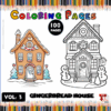 Gingerbread house coloring pages from artcoloringpage.com featuring outlined designs for a coloring book, ideal for festive creativity.