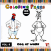 A colorful banner featuring cartoon roosters, one standing in a chef's uniform, promoting 