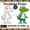 Unlock Creativity with Crocodile Coloring Page Vol 3 – Croocidle at Work!