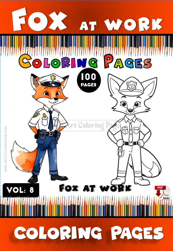 Cute Fox Coloring Pages Vol 8: Fox at Work – Color Your Joy!