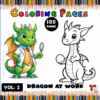 Coloring book cover featuring two dragons: a green dragon in a lab coat with a magnifying glass, and a white dragon sketch.