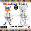 Fox Coloring Page Vol 2: Fox at Work – Your New Creative Escape!