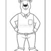 A cartoon polar bear wearing a collared shirt and pants, standing with hands on hips, featuring a friendly expression and rounded ears.