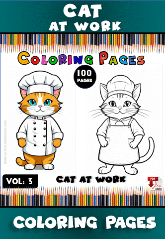 Two cartoon cats in chef uniforms; one orange with a white chef's hat and coat, the other gray with a simple apron.