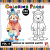 Coloring pages featuring animals in winter outfits, ideal for a cozy coloring book experience on artcoloringpage.com.