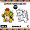 Coloring page featuring Bowser from a cozy coloring book with 100 pages available at artcoloringpage.com, perfect for cozy coloring pages.