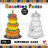 Celebrate Creativity with Birthday Cake Coloring Pages Vol 1