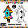 Celebrate Nature with Bird House Coloring Sheets Vol: 24!