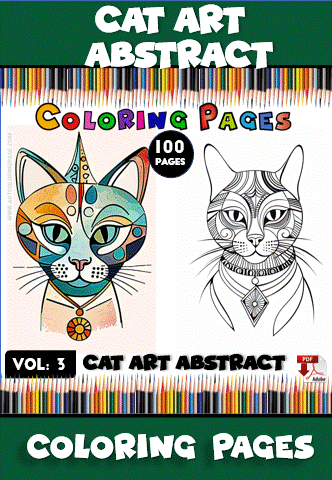 Discover Artistic Bliss with Abstract Cat Coloring Pages Vol 3!