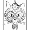 Cat Art Abstract Coloring Book Collections for All Ages