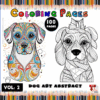 Abstract dog art coloring pages featuring colorful and detailed designs, perfect for a coloring book. Available at artcoloringpage.com.