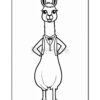 A cartoon llama standing upright, wearing a formal outfit with a bow tie and suspenders, hands on its hips and a confident expression, against a plain white background.
