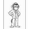 A cartoon monkey character stands confidently, dressed in a business suit and tie, hands on hips, against a blank background.
