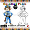 Go Bananas with Monkey Coloring Page Vol: 1!
