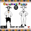 Two cartoon goats in business suits, one standing and one sitting, with the words 