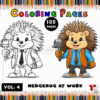 Hedgehog Coloring Page: Vol 4 – Hedgehog at Work 