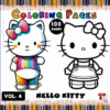 Hello Kitty coloring pages featured in a cozy coloring book, inviting children to explore artcoloringpage.com with 100 fun pages.