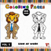 A colorful illustration of two cartoon lions in suits, one in tan and the other in white, with the text 