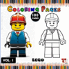 Coloring page featuring a LEGO figure in color and outline styles, perfect for a cozy coloring book experience on artcoloringpage.com.