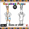 A humorous illustration featuring two llamas in lab coats, labeled 