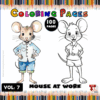 A comic-style illustration showing two cartoon mice characters: one dressed in colored clothes and the other in an outline for coloring, with a title indicating 