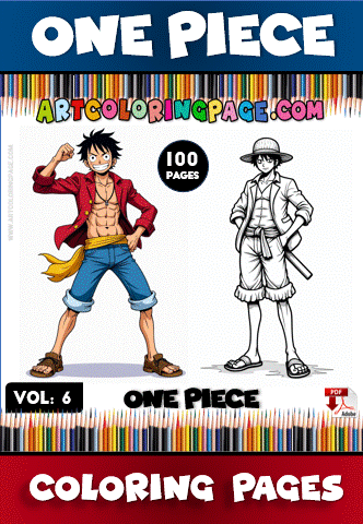 One Piece coloring pages featuring characters with a vibrant design, from the cozy coloring book collection at artcoloringpage.com.