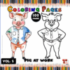 A colorful illustration of two pigs wearing shirts, one in full color and the other in black and white, labeled 