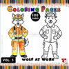 Roar with Creativity Wolf Coloring Images Vol 3