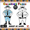 Two cartoon sheep dressed as a police officer and a security officer, with colorful pencils in the background and the title 