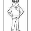 A cartoon bird character standing confidently with arms crossed. The bird wears glasses, a collared shirt, a vest, and stylish trousers, creating a smart and professional appearance.