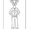 A cartoon deer character standing with hands on hips, wearing a button-up shirt, jeans, and boots. The deer has antlers and a friendly expression, set against a plain background.