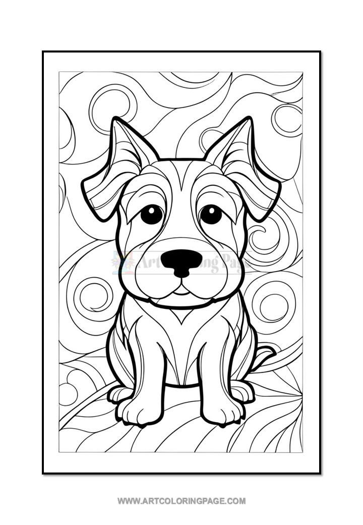 Dog Art Abstract Coloring Pages for All Ages