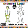 Coloring page featuring two turtles in business attire, designed for cozy coloring book enthusiasts at artcoloringpage.com.