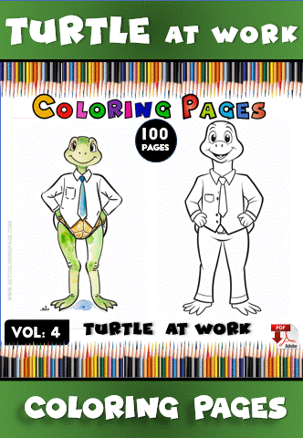 Coloring page featuring two turtles in business attire, designed for cozy coloring book enthusiasts at artcoloringpage.com.