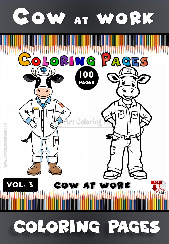 Udderly Enchanting Creativity Awaits with Cow Coloring Template Vol. 3!Diapositive1
