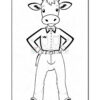 A cartoon cow standing upright, wearing a button-up shirt with pockets, a bow tie, and jeans, with hands on hips, showcasing a confident expression.