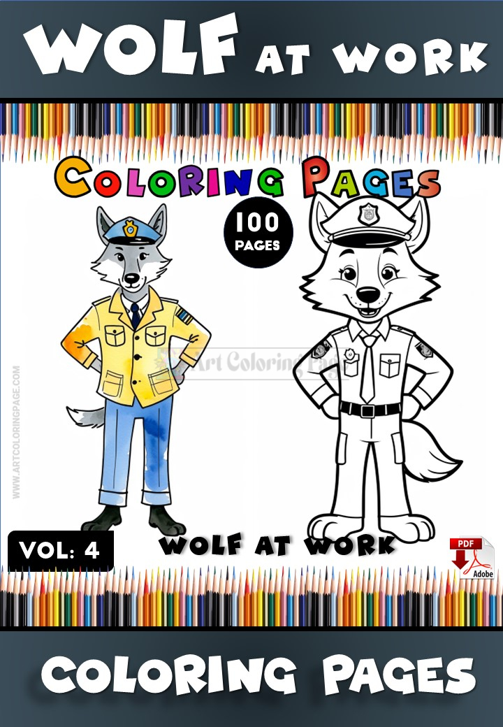 Unleash Creativity with Wolf Coloring Book for Kids Vol 4!Diapositive1