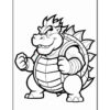 A cartoon character resembling a large, muscular turtle with spiky shell and a fierce expression, flexing its arms in an aggressive pose.
