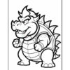 A cartoon-style illustration of a large, anthropomorphic creature with a spiky shell and clawed hands, set against a plain background. The creature has a fierce expression, prominent brows, and is posed in a playful, menacing stance.