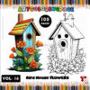 Welcome Feathered Friends with Birdhouse Coloring for Kids Vol: 16!