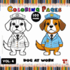 Two cartoon dogs in police uniforms are featured on the cover of a coloring book titled