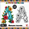 Coloring page featuring a colorful letter 