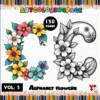 Coloring pages featuring the letter 'C' adorned with floral designs from the cozy coloring book on artcoloringpage.com.