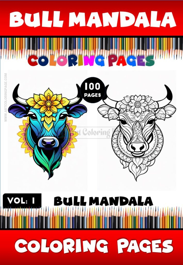 Bull Mandala Coloring Book Vol. 1 – Strength and Creativity Combined
