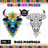 Bull Skull Mandala Coloring Book Vol. 3 – Bold and Creative Coloring Fun