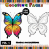 Colorful butterfly illustration with a black outline for coloring, featured on cozy coloring pages from artcoloringpage.com.